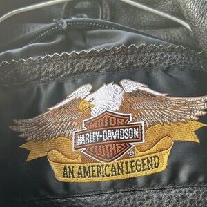 Vintage Harley Davidson Ladies Belted Leather Jacket. Size Large.